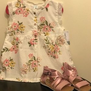 Floral Pink and green Top